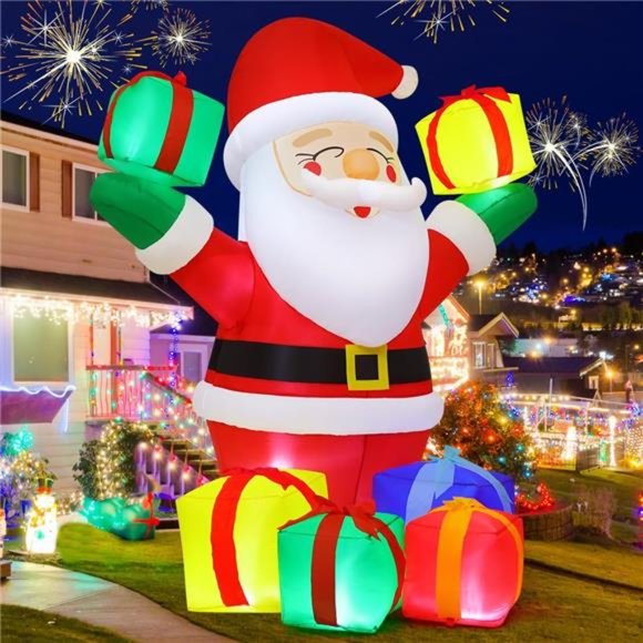 6 FT Christmas Santa Inflatable Smiling Santa Claus Blow Up Yard Decor - Picture 4 of 6